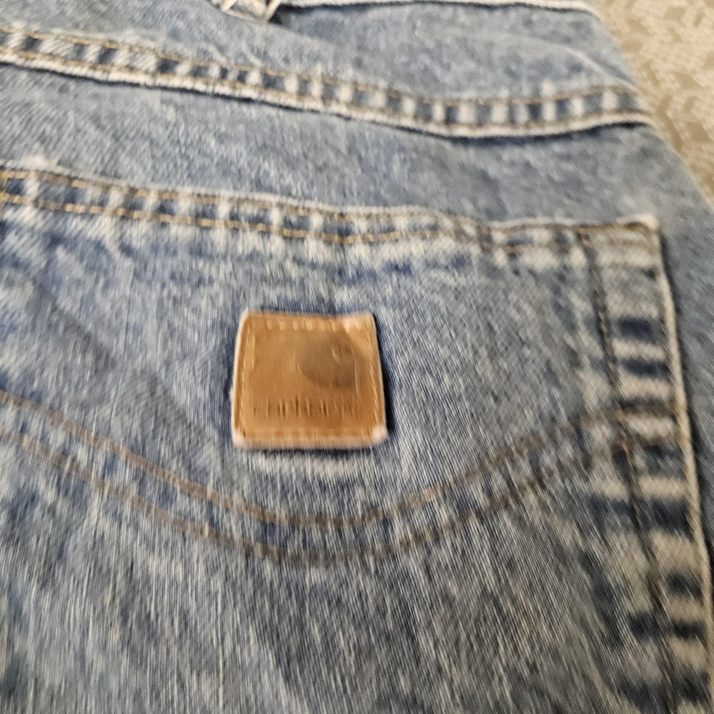 Carhartt‎ Carpenter Jeans Mens 36x31 Blue Denim Hammer Loop Workwear Utility - Picture 5 of 7